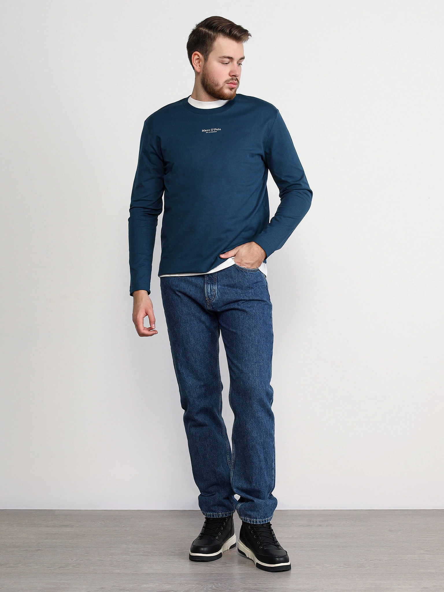 Футболка синего цвета из хлопка